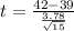 t = \frac{42 -39}{\frac{3.78}{\sqrt{15} } }
