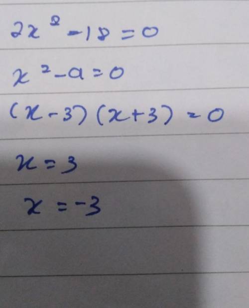How to simplify 2x^2 - 18 =0