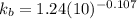 k_b = 1.24(10)^{-0.107}