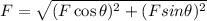 F = \sqrt{(F\cos\theta)^2+(Fsin\theta)^2}