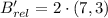 B'_{rel} = 2 \cdot (7,3)
