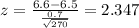z=\frac{6.6-6.5}{\frac{0.7}{\sqrt{270}}}=2.347
