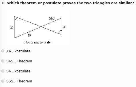 Which theorem or postulate proves the two triangles are similar?