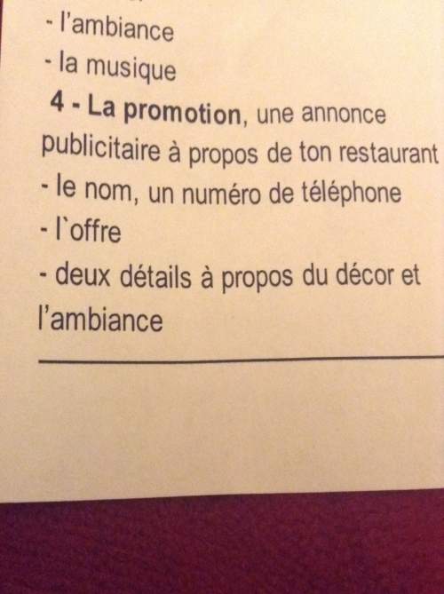 What does this mean in french i need with the part that says le promotion