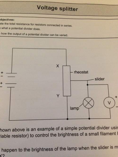 What will happen to the brightness of the lamp when the the slider is moved towards x