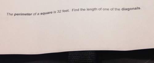 The perimeter of a square is 32 feet. find the length of one of the diagonals