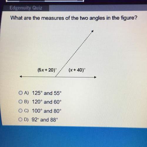 What are the measures of the two angles in the figure?