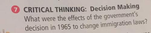 7critical thinking: decision makingwhat were the effects of the government'sdecision in 1965 to cha