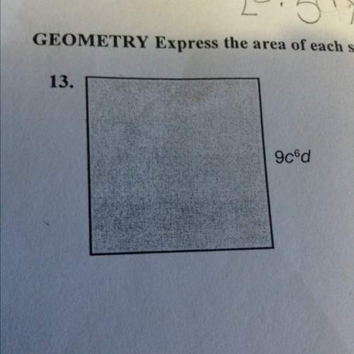 Express the area of each square below as a monomial