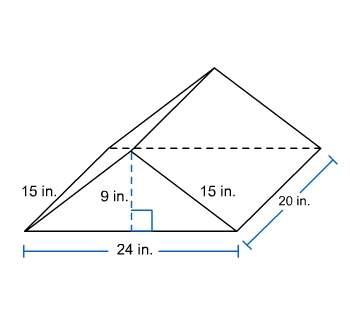 What is the surface area of the prism?  a. 1296 in2 b. 1080 in2 c. 1188 in2