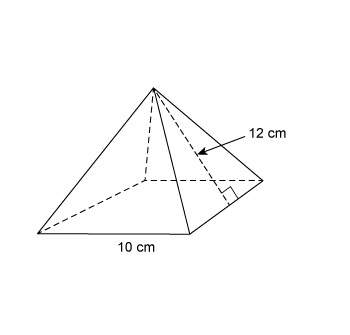 What is the surface area of the square pyramid?  a.