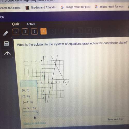 The solution to the given system of equations graphed on the coordinate plane?