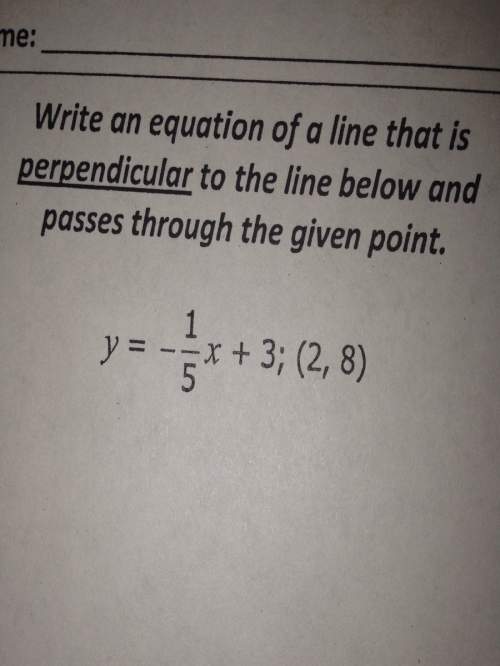 Write an equation of a line that is perpendicular to the line below and passes through the given poi
