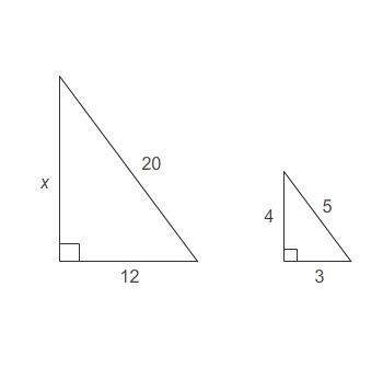 The triangles are similar. what is the value of x? (graph included.)