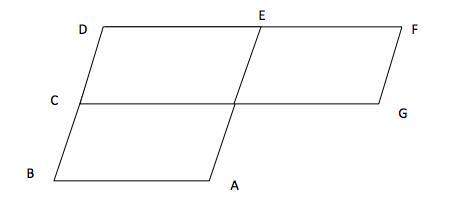 Given: abde and cdfg are parallelograms prove: ∠g ≅∠a [15 points for statements, 15 po