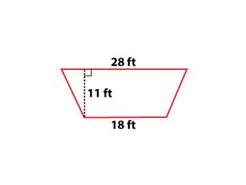 What's the are of the trapezoid shown? .