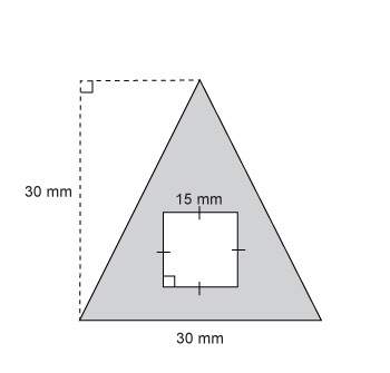 What is the area of the shaded part of the figure?  a. 112.5 mm²