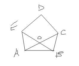 If abcde is a regular pentagon and diagonals eb and ac intersect at o, then what is the degree measu