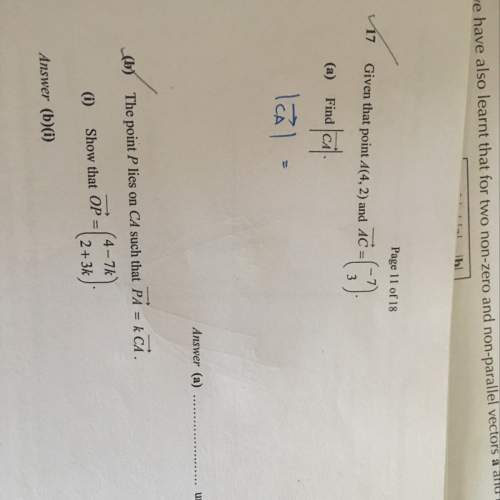 Given that point a(4,2) and ac-&gt; = (-7, 3) , find |ca-&gt; |