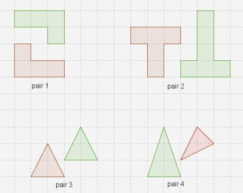 Which pairs of polygons are congruent?  pairs 1, 2, and 3