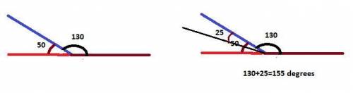 Draw an angle and then draw the opposite ray to one of its sides, to form a linear pair. Find the me