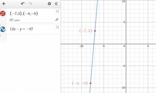 Write the equation in the form Ax + By = C. Find an equation of a line passing through the pair of p