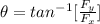 \theta  =  tan^{-1}[\frac{F_y}{F_x} ]