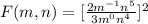 F(m,n)=[\frac{2m^{-1}n^{5}}{3m^{0}n^{4}}]^{2}