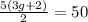 \frac{5(3g+2)}{2}=50