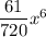 \dfrac{61}{720}x^6}