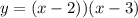 y=(x -2)) (x-3)