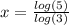 x =  \frac{ log(5) }{ log(3) }