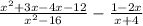 \frac{ {x}^{2} + 3x - 4x - 12 }{ {x}^{2} - 16 }  -  \frac{1 - 2x}{x + 4}