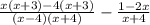 \frac{x(x + 3) - 4(x + 3)}{(x - 4)(x + 4)}  -  \frac{1 - 2x}{x  + 4}