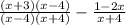 \frac{(x + 3)(x - 4)}{(x - 4)(x + 4)}  -  \frac{1 - 2x}{x + 4}