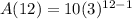A(12) = 10( {3})^{12 - 1}
