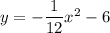 y=-\dfrac{1}{12}x^2-6