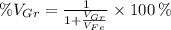 \%V_{Gr} = \frac{1}{1+\frac{V_{Gr}}{V_{Fe}} }\times 100\,\%