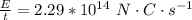 \frac{E }{t} =  2.29 *10^{14} \   N \cdot C  \cdot  s^{-1}
