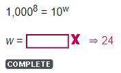Simplify 1,0008 = 10w