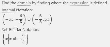 What is the domain of f(x)=2/5x+6