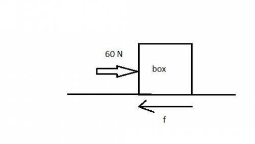A box with mass of 2 kg is pushed directly horizontally over a horizontal surface (with friction) at