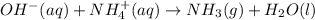 OH^-(aq)+NH_4^+(aq)\rightarrow NH_3(g)+H_2O(l)
