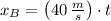 x_{B} = \left(40\,\frac{m}{s} \right)\cdot t