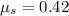 \mu_s  =  0.42