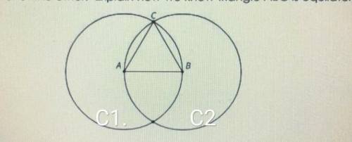 This diagram is a straightedge and compass construction. A is the center of one circle,

and B is th