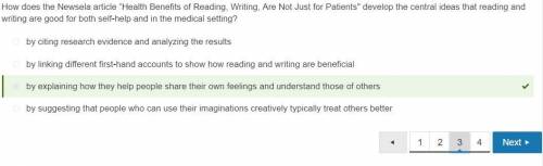 Which evidence from the Newsela article “Health Benefits of Reading, Writing, Are Not Just for Patie