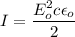 I=\dfrac{E_o^2c \epsilon_o}{2}