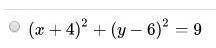 Find the standard equation of the circle defined by the equation x^2 + y^2 +8x - 12y + 43 = 0. ANSWE