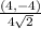 \frac{(4, -4)}{4\sqrt{2} }
